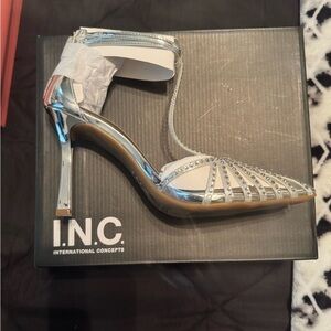 INC International Concepts Metallic Silver Heels